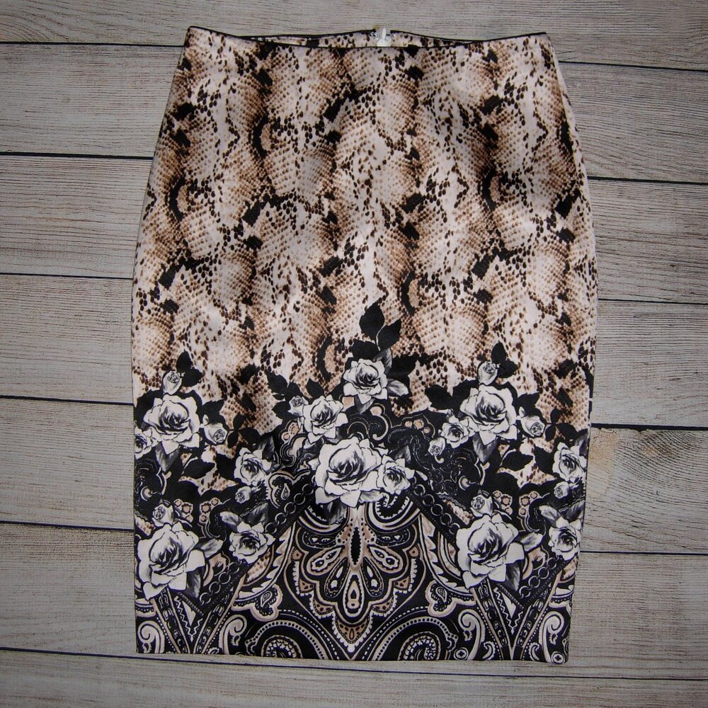 WHBM Snake Floral Print Pencil Skirt 0 NEW WITH TAG